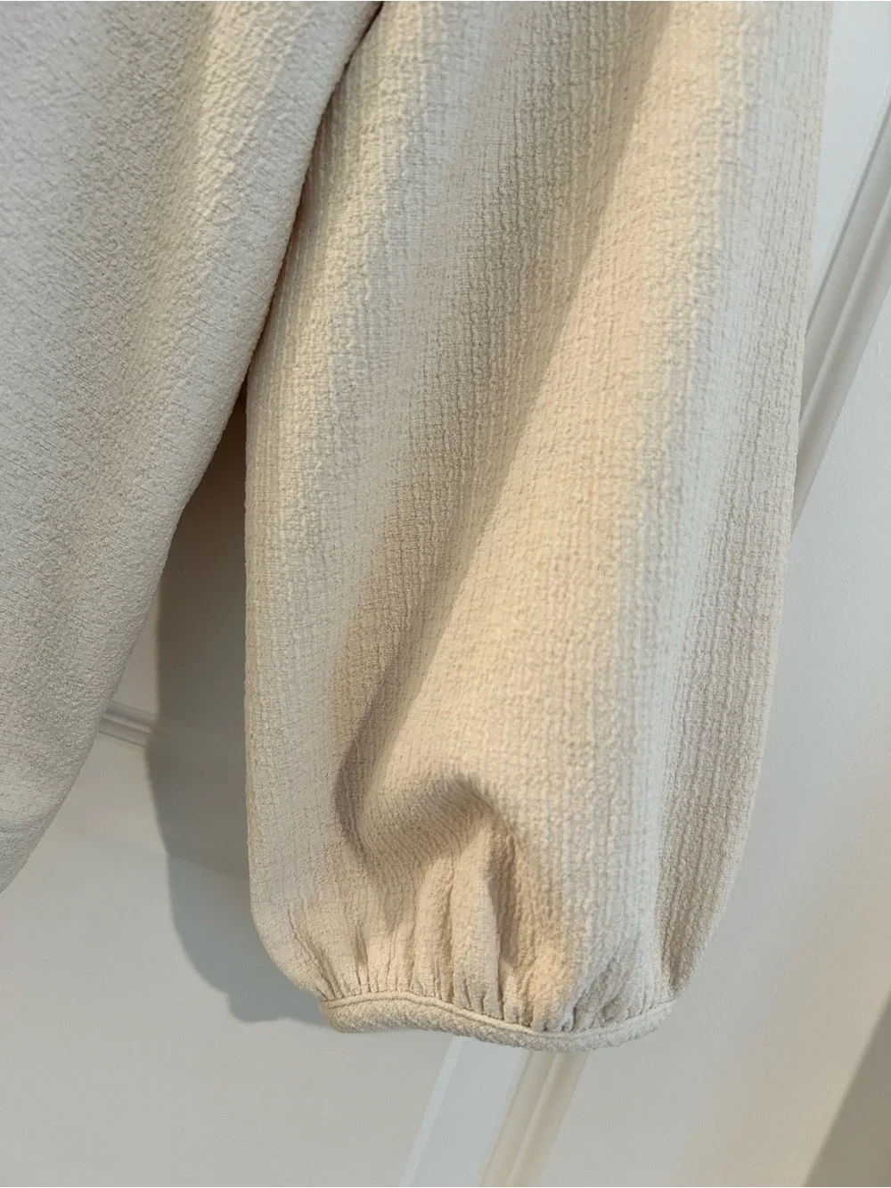 Madewell Square Neck Puff Sleeve Top Cream Size XL